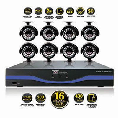 16 Ch 8 Cam Dvr 500gb Hdd