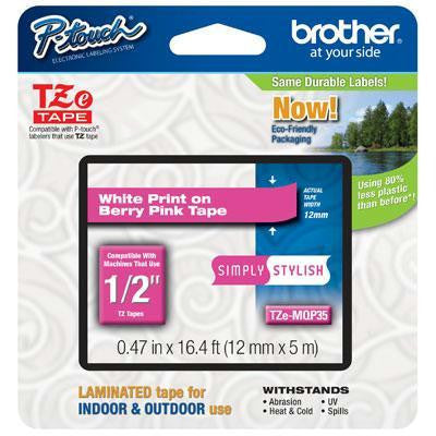 12mm White On Pink Tape